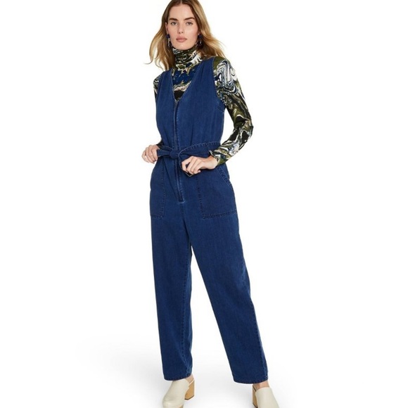 Rachel Comey Blue Denim Overalls - Picture 2 of 8